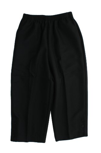 Alfred Dunner Classics Petite Elastic Waist Capri Black 10P Alfred Dunner Classics Petite Elastic Waist Capri Black 10P