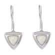 Sterling Silver and White Opal Triangular Earrings