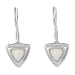 Sterling Silver and White Opal Triangular Earrings
