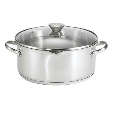 New T-Fal/Wearever Wearever Covered Dutch Oven Durable Stainless Steel With Colander Glass Lid