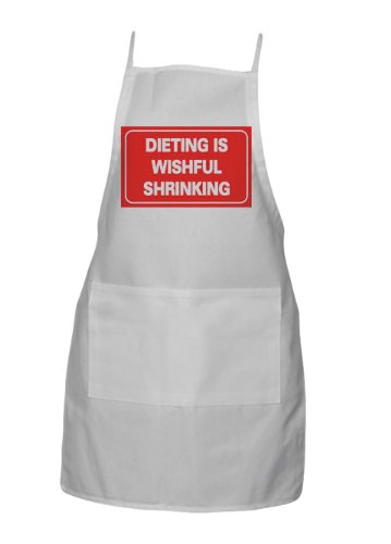 DIETING IS WISHFUL SHRINKING Apron - WHITE