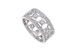 Sterling Silver Pave Style Fashion Ring with Accent CZ Stones