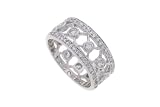 Sterling Silver Pave Style Fashion Ring with Accent CZ Stones