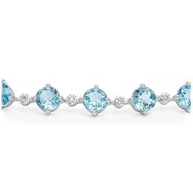 Blue Topaz and Diamond Bracelet