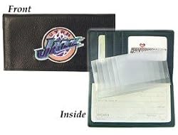Utah Jazz Embroidered Leather Checkbook Cover - Basketball Sports Merchandise