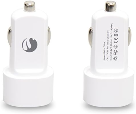 Amoner(TM) 15W 3.1A Tiny Mini 2 USB Ports Car Charger Station Cigarette Lighter Travel Power Adapter Plug, with 3FT 10 FT Extra Long USB to 8 Pin Charging Cable Power Cord Charger Wire for Apple iPhone 6 6 plus 5 5s 5c, iPad 4 Air Mini Mini 2 ,iPod 5 Nano 7- Compatible with IOS 8 (White)