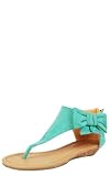 Mardy Suede Side Bow Sandals TEAL