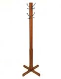 Coat and Hat Hall Tree (Brown) (66"H x 23.5"W x 23.5"D)