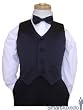 Childrens Black Tuxedo Vest with Free Bowtie