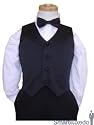 Childrens Black Tuxedo Vest with Free Bowtie