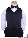 Childrens Black Tuxedo Vest with Free Bowtie