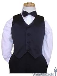 Childrens Black Tuxedo Vest with Free Bowtie
