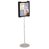 Quartet 7923 Adjustable Sign Stand with 44 to 73 Telescoping Metal Pole, Silver