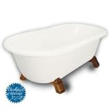 American Bath Factory B1-3700-BB-DM7-M2-45-OC-C1-CD Madeline Double Ended Clawfoot Bathtub in Bisque