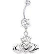 Crystalline Gem No. 4 Irish Claddagh Belly Ring