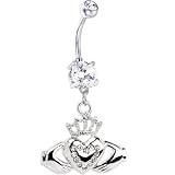 Crystalline Gem No. 4 IRISH CLADDAGH Belly Ring