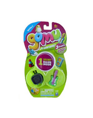 Gomu Eraserland Series 1 Erasers 3Pack 3 Random Eraser Figures