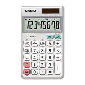 Brand New. Casio Calculator Handheld Battery Solar-power 8 Digit 3 Key Memory 70x118x7.5mm Ref SL305ECO