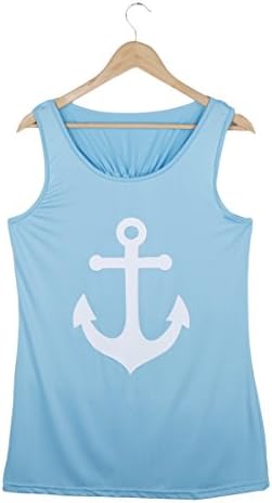 Women Anchor Sleeveless Bowknot Loose Vest Tank Top Blouse Tee T-Shirt