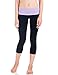 Juniors Cotton Spandex Fold Over Capri Leggings