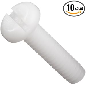 Acetal Machine Screw, Pan Head, Slotted Drive, #4-40, 1/4" Length (Pack of 10)