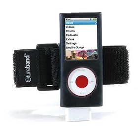 Tuneband, Grantwood Technology's Armband, Silicone Skin, and Screen Protector for iPod Nano, 4th Generation, Compatible with Nike+iPod, BLACK