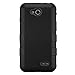 Asmyna Rubberized TUFF Hybrid Phone Protector Cover for LG D415 Optimus L90 - Retail Packaging - Black/Black