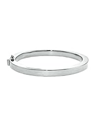 CleverEves 14Kt White Gold Flat Bangle 6.1mm