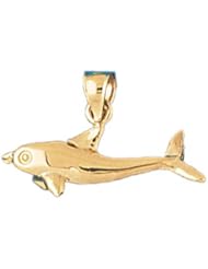 Dazzlers Solid 14 karats gold Dolphin Charm Pendant Available in three colors from jewelsberry (weights: 1.5 grams only)
