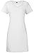 LAT Ladies' 100% Cotton Jersey Short Sleeve V-Neck Swim Cover-up Dress (White, Large/Xtra Large)