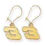 14k NASCAR Dale Earnhardt Number 3 Medium Dangle Earrings