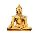 Wallmonkeys Peel and Stick Wall Decals - Golden Buddha with Isolated - Removable Graphic