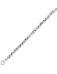 14K Solid White Gold Hip Hop Bullet Chain Bracelet 4.5mm (3/16 in.) - 8.5 in.