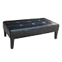 4D Concepts Large Faux Leather Coffee Table, Black