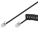 Telefonhörer-Spiralkabel 2x Modularstecker RJ10 4P4C - 7m schwarz