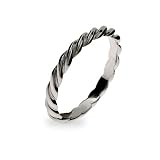 Eve's Addiction Thin Twisted Stackable Sterling Silver Ring