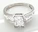 1.50 Carat Princess with Baguette Diamond Designer Ring in 18ct Solid White Gold