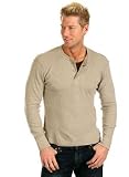 Ribbed Knit Mens Henley Shirt