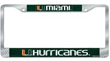 Miami Hurricanes NCAA Metal License Plate Frame