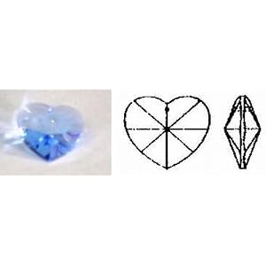 28mm Swarovski Strass Sapphire Blue Heart Crystal Prisms #8781-28 by 