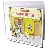 Londons Times Funny Dogs Cartoons - Canine Hororr Film - Greeting Cards-12 Greeting Cards with envelopes