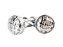 Distinguished Woven Silver Button Cufflinks with Gift Box