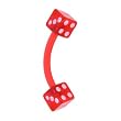 BIOPLAST Red DICE Eyebrow Ring