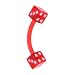 BIOPLAST Red DICE Eyebrow Ring