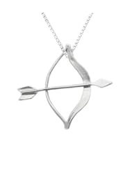 0.925 Sterling Silver Bow & Arrow Pendant Necklace