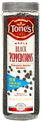 Tone's Whole Black Peppercorns - 19.5 oz shaker