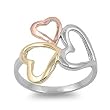 Sterling Silver Plain Rings - Hearts - Band Width: 3mm - Face Height: 19mm - Sizes: 5-10 Sterling Silver Plain Rings - Hearts - Band Width: 3mm - Face Height: 19mm - Sizes: 5-10