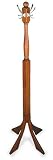 FTS - Coat Tree -4- Brushed Chrome Double Hooks Walnut Finish 136-101-06