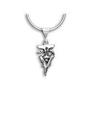 Sterling Silver Large Veterinary Technician Caduceus Pendant by The Magic Zoo