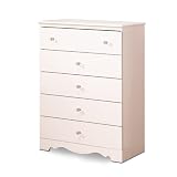 Crystal Collection 5-Drawer Chest in Pure White Finish By South Shore